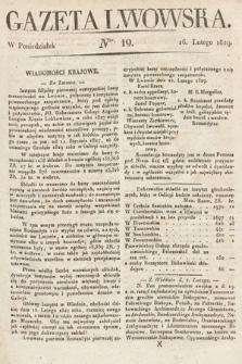 Gazeta Lwowska. 1829, nr 19