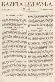 Gazeta Lwowska. 1829, nr 47