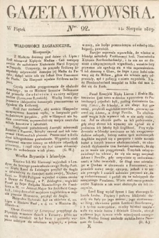 Gazeta Lwowska. 1829, nr 92