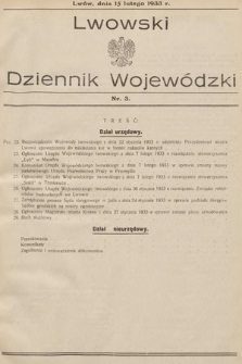 Lwowski Dziennik Wojewódzki. 1933, nr 3