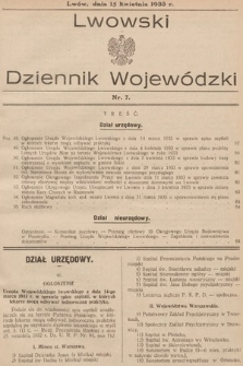Lwowski Dziennik Wojewódzki. 1933, nr 7