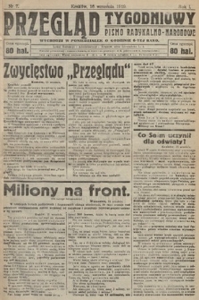 Przegląd Tygodniowy : pismo radykalno-narodowe. 1919, nr 7