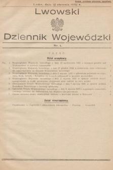 Lwowski Dziennik Wojewódzki. 1935, nr 1
