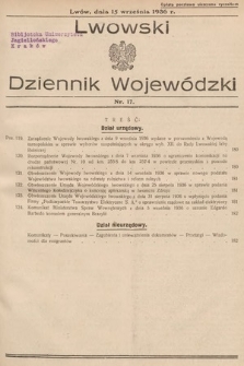 Lwowski Dziennik Wojewódzki. 1936, nr 17