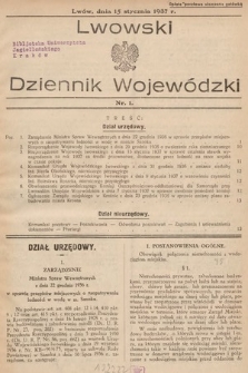 Lwowski Dziennik Wojewódzki. 1937, nr 1