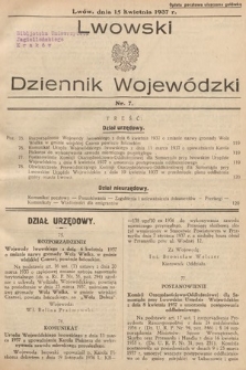 Lwowski Dziennik Wojewódzki. 1937, nr 7