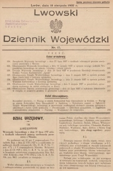 Lwowski Dziennik Wojewódzki. 1937, nr 17