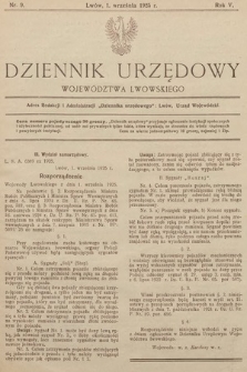 Dziennik Urzędowy Województwa Lwowskiego. 1925, nr 9