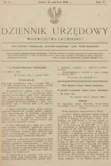 Dziennik Urzędowy Województwa Lwowskiego. 1926, nr 6