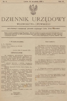 Dziennik Urzędowy Województwa Lwowskiego. 1926, nr 9
