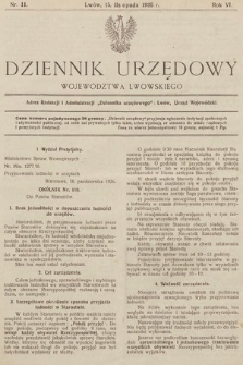 Dziennik Urzędowy Województwa Lwowskiego. 1926, nr 11