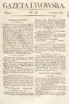 Gazeta Lwowska. 1837, nr 92