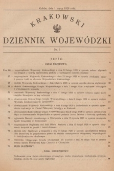 Krakowski Dziennik Wojewódzki. 1929, nr 5