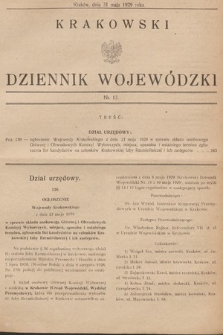 Krakowski Dziennik Wojewódzki. 1929, nr 13