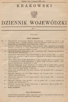 Krakowski Dziennik Wojewódzki. 1930, nr 1