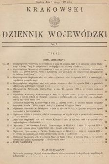 Krakowski Dziennik Wojewódzki. 1930, nr 3