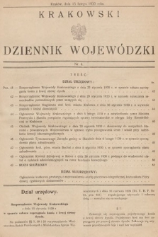 Krakowski Dziennik Wojewódzki. 1930, nr 4