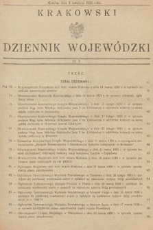 Krakowski Dziennik Wojewódzki. 1930, nr 7
