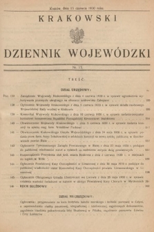Krakowski Dziennik Wojewódzki. 1930, nr 13