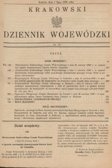 Krakowski Dziennik Wojewódzki. 1930, nr 15