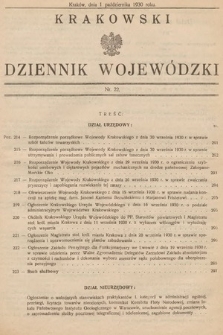 Krakowski Dziennik Wojewódzki. 1930, nr 22