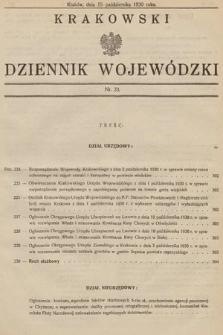 Krakowski Dziennik Wojewódzki. 1930, nr 23