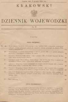 Krakowski Dziennik Wojewódzki. 1930, nr 27