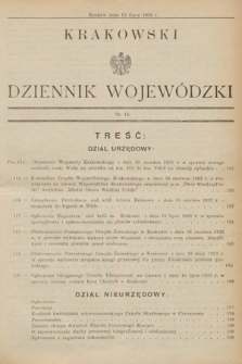 Krakowski Dziennik Wojewódzki. 1933, nr 14