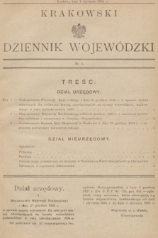 Krakowski Dziennik Wojewódzki. 1934, nr 1
