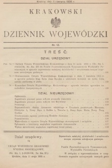Krakowski Dziennik Wojewódzki. 1935, nr 13