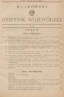 Krakowski Dziennik Wojewódzki. 1935, nr 14