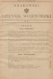 Krakowski Dziennik Wojewódzki. 1935, nr 27