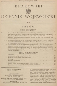 Krakowski Dziennik Wojewódzki. 1936, nr 1