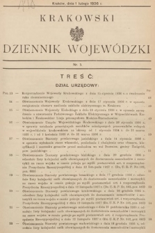 Krakowski Dziennik Wojewódzki. 1936, nr 3