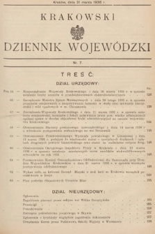 Krakowski Dziennik Wojewódzki. 1936, nr 7