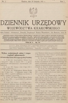 Dziennik Urzędowy Województwa Krakowskiego. 1921, nr 2