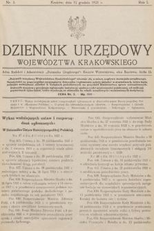 Dziennik Urzędowy Województwa Krakowskiego. 1921, nr 3