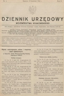 Dziennik Urzędowy Województwa Krakowskiego. 1922, nr 4