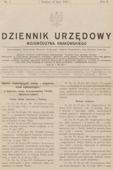 Dziennik Urzędowy Województwa Krakowskiego. 1922, nr 7