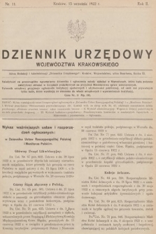Dziennik Urzędowy Województwa Krakowskiego. 1922, nr 11