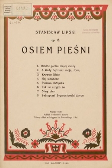 Osiem pieśni Op. 15 [nr] 2, A kiedy będziesz moją żoną