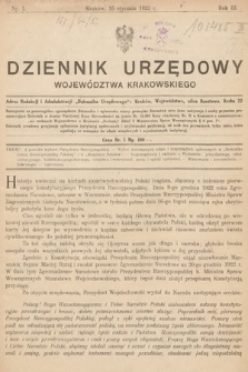Dziennik Urzędowy Województwa Krakowskiego. 1923, nr 1