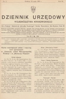 Dziennik Urzędowy Województwa Krakowskiego. 1923, nr 5