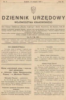 Dziennik Urzędowy Województwa Krakowskiego. 1923, nr 8