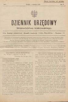 Dziennik Urzędowy Województwa Krakowskiego. 1925, nr 5