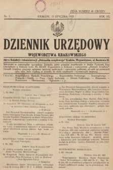 Dziennik Urzędowy Województwa Krakowskiego. 1927, nr 1