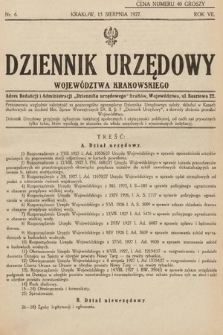 Dziennik Urzędowy Województwa Krakowskiego. 1927, nr 6