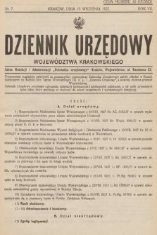 Dziennik Urzędowy Województwa Krakowskiego. 1927, nr 7