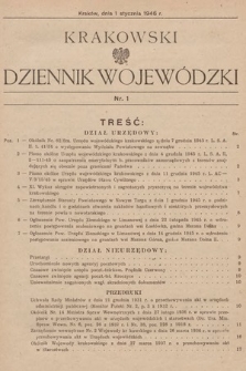Krakowski Dziennik Wojewódzki. 1946, nr 1