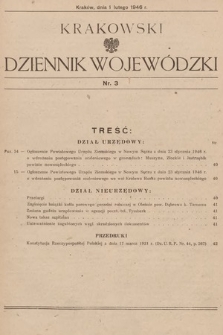 Krakowski Dziennik Wojewódzki. 1946, nr 3